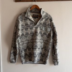 Gray Aztec Fleece Pullover